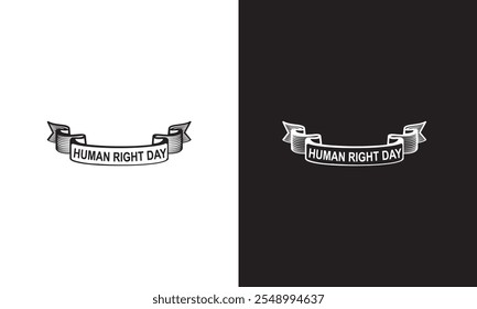 Handgeschriebene Pinselkalligraphie Internationaler Tag der Menschenrechte. Vektorgrafik. einzeln auf weißem und schwarzem Hintergrund. EPS 10