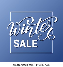 Handwritten brush calligraphy Winter sale. Vector illustration.