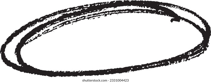 Handwritten brush doodle circle for emphasis