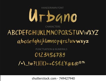 Handwritten Brush font. Hand drawn brush style modern calligraphy. Hand Lettering and Custom Street Brutal Typography.