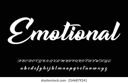 Handwritten Brush font for lettering quotes. Hand drawn brush style modern calligraphy.