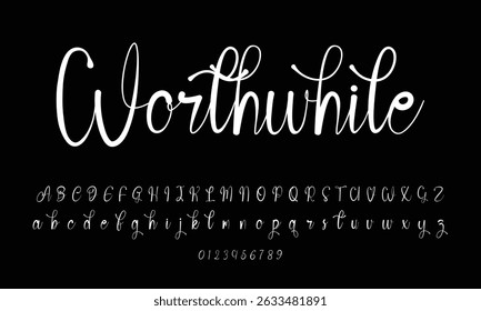 
Handwritten Brush font for lettering quotes. Hand drawn brush style modern calligraphy. 
