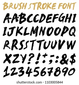 Handwritten brush stroke font