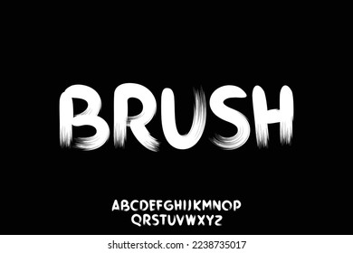 Handwritten brush stroke font vector