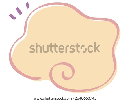 Handwritten brush stroke pink lines and orange fluffy curly frame