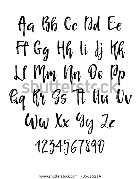 Handwritten Brush Style Modern Cursive Font Stock Vector (Royalty Free ...
