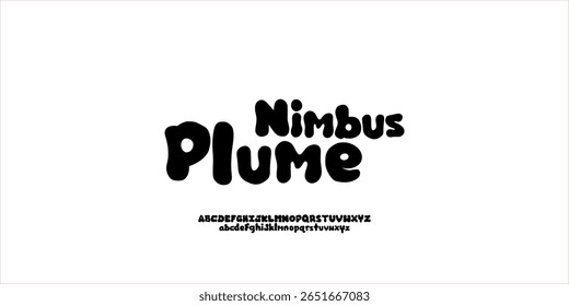 Handwritten Bubble Font. Bold Handmade Typeface. Fun Chubby Uppercase and Lowercase Letters Perfect for Kids Designs, Cute Branding, Stickers, and Creative Typography Vector Illustration.