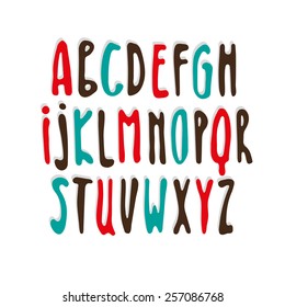 Handwritten calligraphic alphabet.