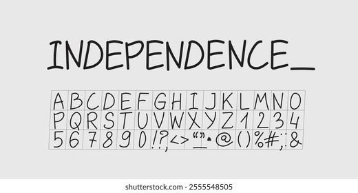 Handwritten calligraphic font, script alphabet, hand drawn typeface in simple written style, pen, vector illustration. Modern calligraphic font. Funny written calligraphic font.