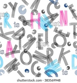 Handwritten calligraphic seamless letter background