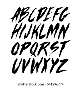 Handwritten calligraphy alphabet