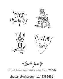 Handwritten calligraphy / anniversary greeting - vector