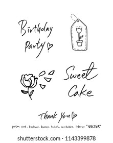 Handwritten calligraphy / anniversary greeting - vector