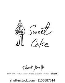 Handwritten calligraphy / anniversary greeting - vector