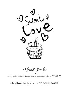 Handwritten calligraphy / anniversary greeting - vector