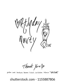 Handwritten calligraphy / anniversary greeting - vector
