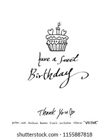 Handwritten calligraphy / anniversary greeting - vector