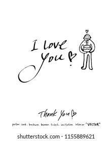 Handwritten calligraphy / anniversary greeting - vector