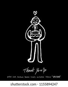 Handwritten calligraphy / anniversary greeting - vector
