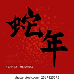 Handwritten Calligraphy of the Chinese Characters for the Year of the Snake.