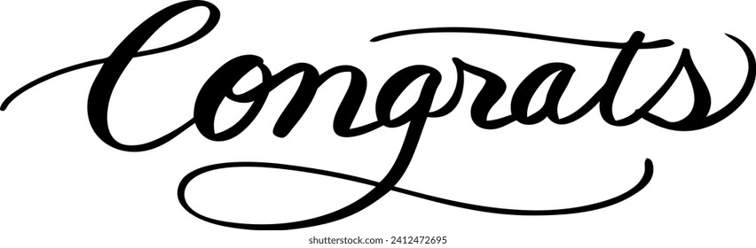 Handwritten calligraphy "congrats" vector letters