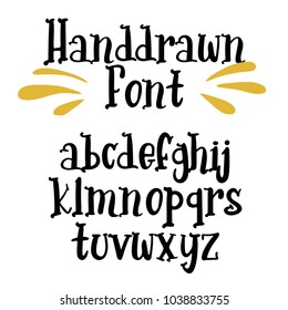 Handwritten calligraphy font. Vector alphabet. Hand drawn letters