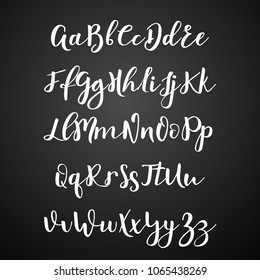 Handwritten Calligraphy Font Vector Alphabet Hand Stock Vector (Royalty ...