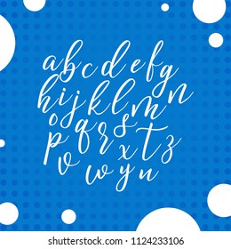 Handwritten calligraphy font. Vector alphabet. Hand drawn letters objects