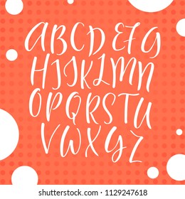 Handwritten calligraphy font. Vector alphabet. Hand drawn letters