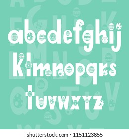 Handwritten calligraphy font. Vector alphabet. Hand drawn letters objects