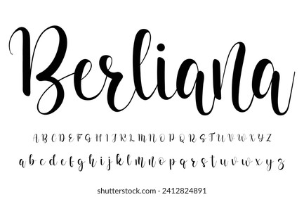 handwritten calligraphy font. Vector alphabet. Hand drawn letters