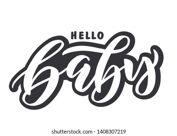 Handwritten calligraphy "Hello vector" Vector illustration of Little Princess text for girls clothes. Feminine. Typography poster EPS10. Lettering for birthday party, postcard, banner