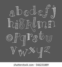 Handwritten calligraphy ink font. Unique alphabet. Isolated letters. Can be used for wedding invitation, menu, save the date, postcard, poster, decorative graphic design. Vector lettering.