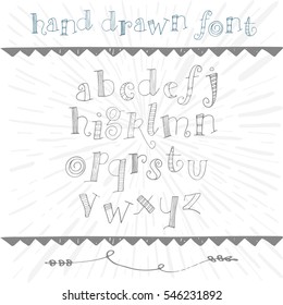 Handwritten calligraphy ink font. Unique alphabet. Isolated letters. Can be used for wedding invitation, menu, save the date, postcard, poster, decorative graphic design. Vector lettering.