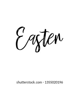 Handwritten calligraphy lettering for Easter greeting card, vintage design, vector isolated. Creative Easter postcard 