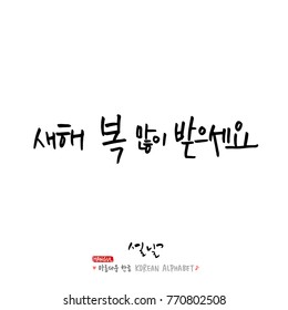 Handwritten calligraphy / New Year's Day greeting / Happy New Year - vector