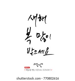 Handwritten calligraphy / New Year's Day greeting / Happy New Year - vector