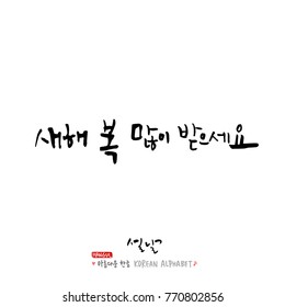 Handwritten calligraphy / New Year's Day greeting / Happy New Year - vector