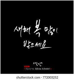 Handwritten calligraphy / New Year's Day greeting / Happy New Year - vector