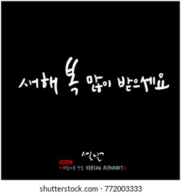 Handwritten calligraphy / New Year's Day greeting / Happy New Year - vector