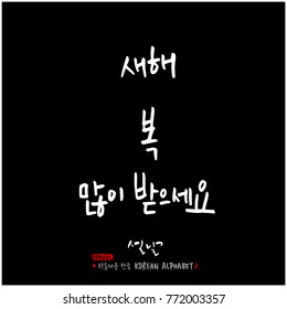 Handwritten calligraphy / New Year's Day greeting / Happy New Year - vector