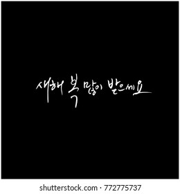 Handwritten calligraphy / New Year's Day greeting / Happy New Year - vector