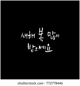 Handwritten calligraphy / New Year's Day greeting / Happy New Year - vector