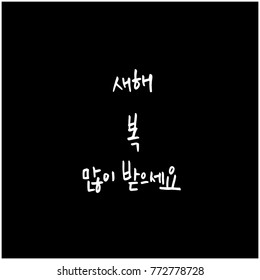 Handwritten calligraphy / New Year's Day greeting / Happy New Year - vector