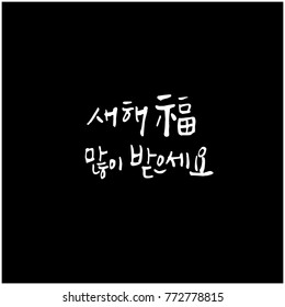 Handwritten calligraphy / New Year's Day greeting / Happy New Year - vector