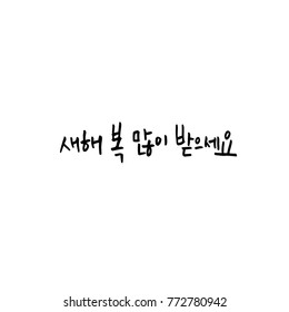 Handwritten calligraphy / New Year's Day greeting / Happy New Year - vector