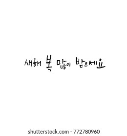 Handwritten calligraphy / New Year's Day greeting / Happy New Year - vector