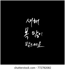 Handwritten calligraphy / New Year's Day greeting / Happy New Year - vector