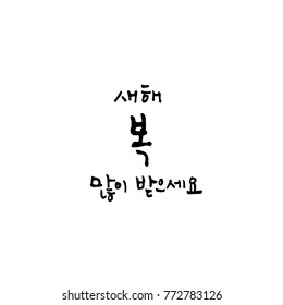 Handwritten calligraphy / New Year's Day greeting / Happy New Year - vector