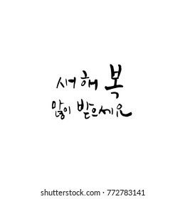 Handwritten calligraphy / New Year's Day greeting / Happy New Year - vector